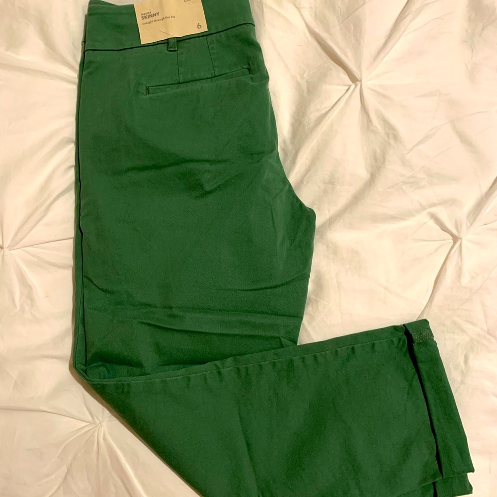 The Loft Marisa Skinny Green Pants 6